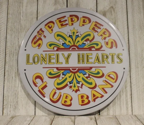 The Tin Sign Metal Sgt. Peppers Bass Drum Drumhead Style Sargent Sgt