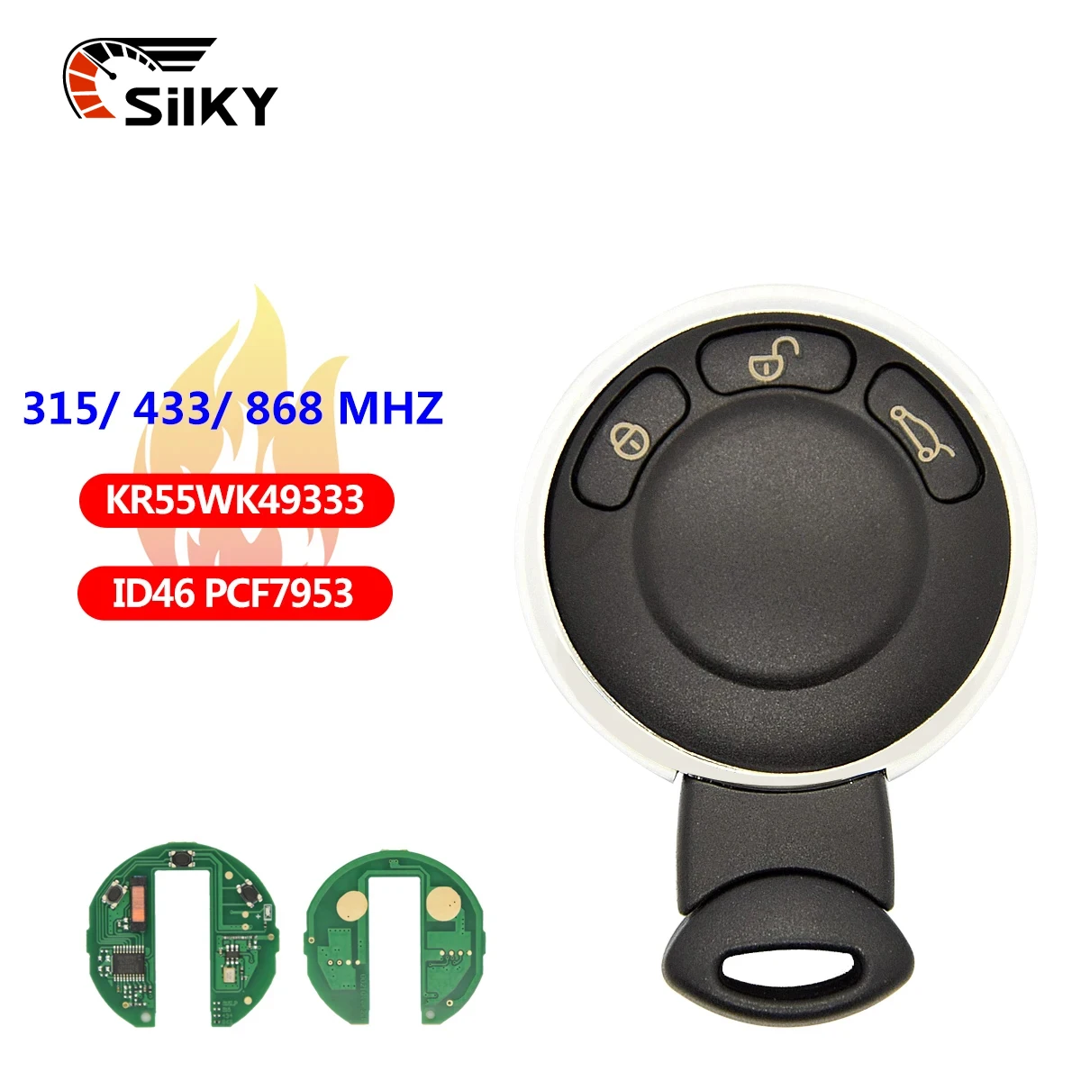 

SilKY KR55WK49333 315/ 433/ 868MHz ID46 PCF7953 Remote Smart Key for BMW MINI COOPER S ONE D CLUBMAN COUNTRYMAN CABRIO Car