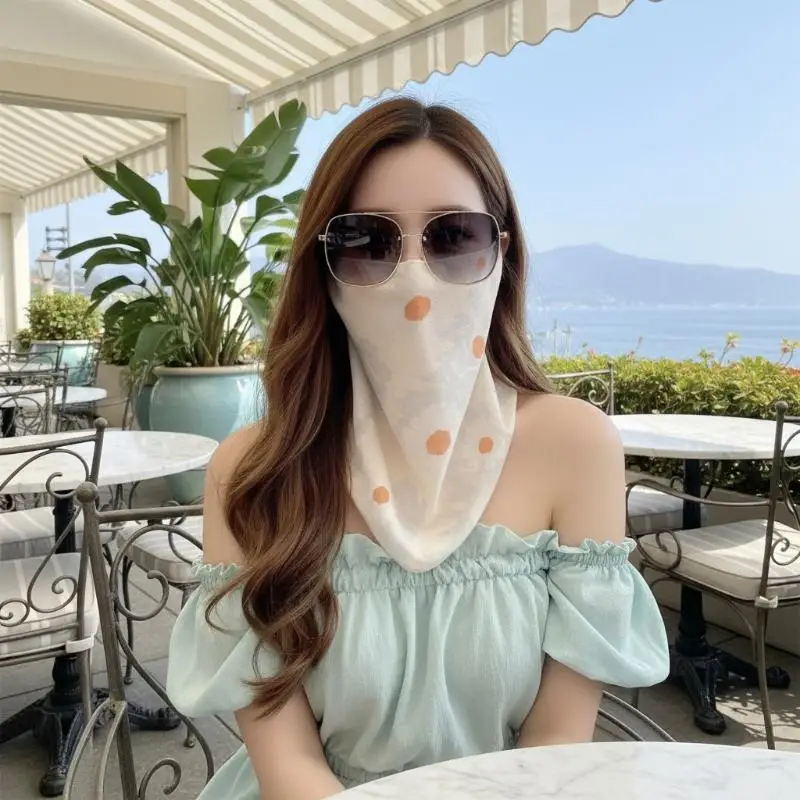 

Summer Sunscreen Mask Female Driving And Cycling Small Fresh Bib Veil Mask Neck Protector Neck Cover Sun Protection Face Cover