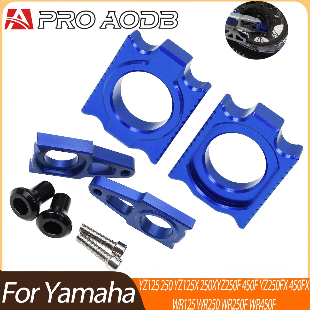 For YAMAHA YZ250F YZ450F YZ125 YZ250 YZ250X YZ250FX WR250F WR450F WR250R WR250X 2002-2022 CNC Rear Chain Adjuster Axle Block