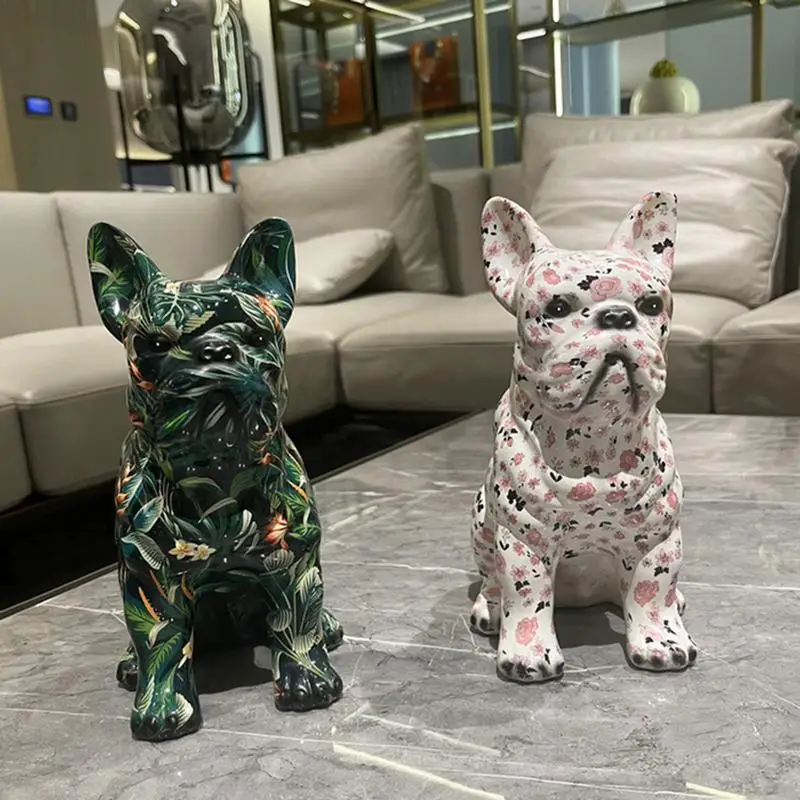SALALIS figurine de chien en résine Statue de bouledogue français