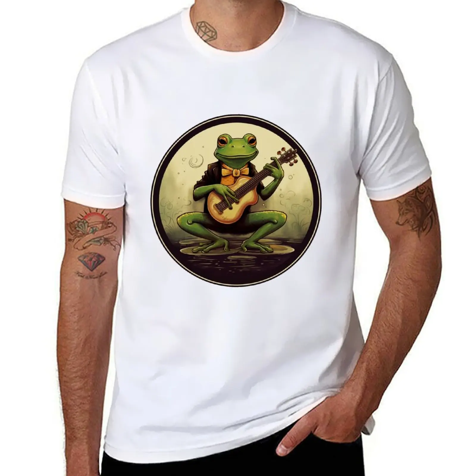 

Banjo frog Vintage T-Shirt t shirt custom print t shirt man designer t shirt men 100% cotton luxury brand T-shirt