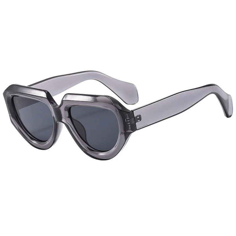 2026 New Oversized Thick Frame Asymmetrical Square Sunglasses Unisex Hip Hop Vintage Streetwear Shades UV400