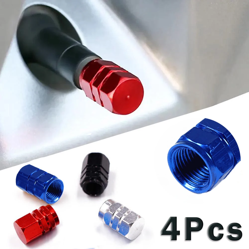 4Pcs Car Tire Valve Caps Wheel Air Dust Caps Tyre Rim Stem Covers Aluminum Alloy Waterproof Car Styling Decor Auto Accessories