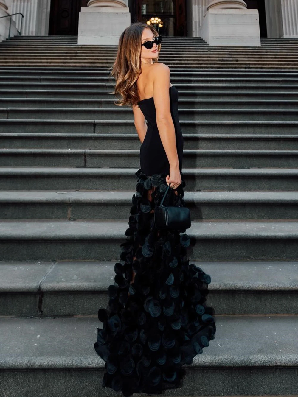 Modphy المرأة موضة تول توتو بلا أكمام قبالة الكتف فستان ماكسي ثلاثية الأبعاد نقطة شبكة الجنية ألف خط فستان فاخر مساء رداء حفلات #6