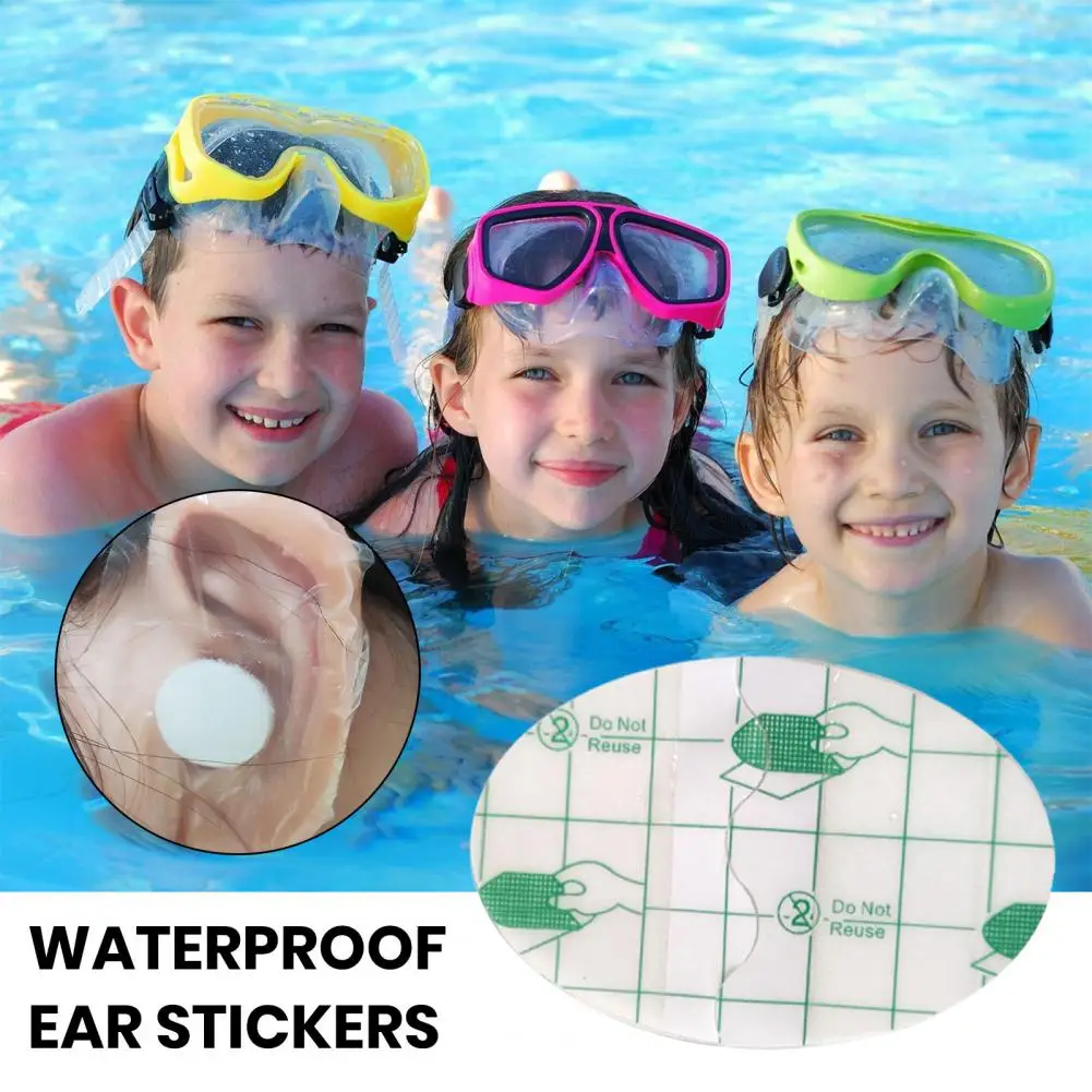 80Pcs Kids Shower Ear Covers Ear Protector Waterproof Breathable Elastic Ear Protection Patches For Children Adult 방수 귀마개