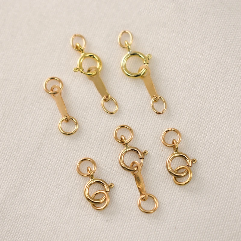 14K Gold Filled Spring Ring Clasps Jump Rings Tags Combination Matching for Bracelets Necklace Making Handmade Jewelry Findings
