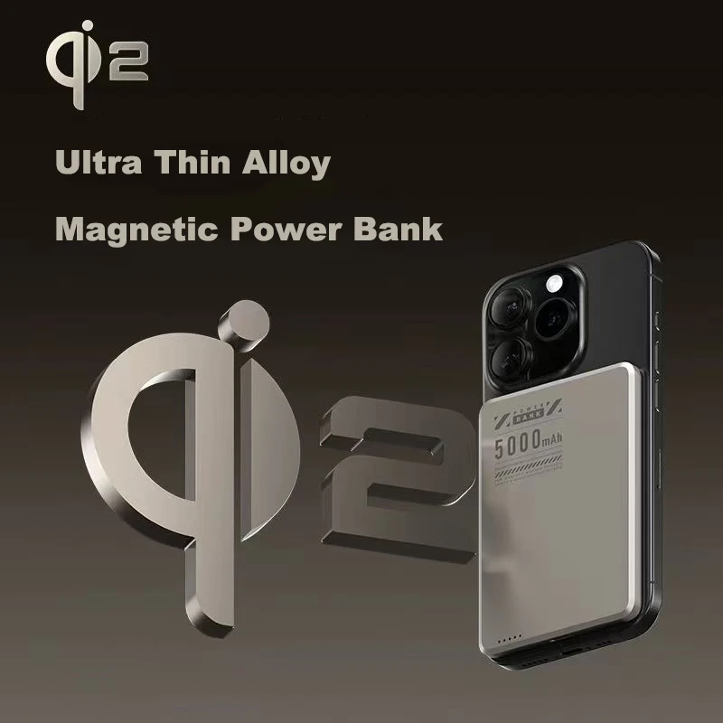 Ultra Slim Magnetic Power Bank Qi2 Wireless Powerbank Portable External Battery for Magsafe for iPhone 16 Samsung Huawei Xiaomi
