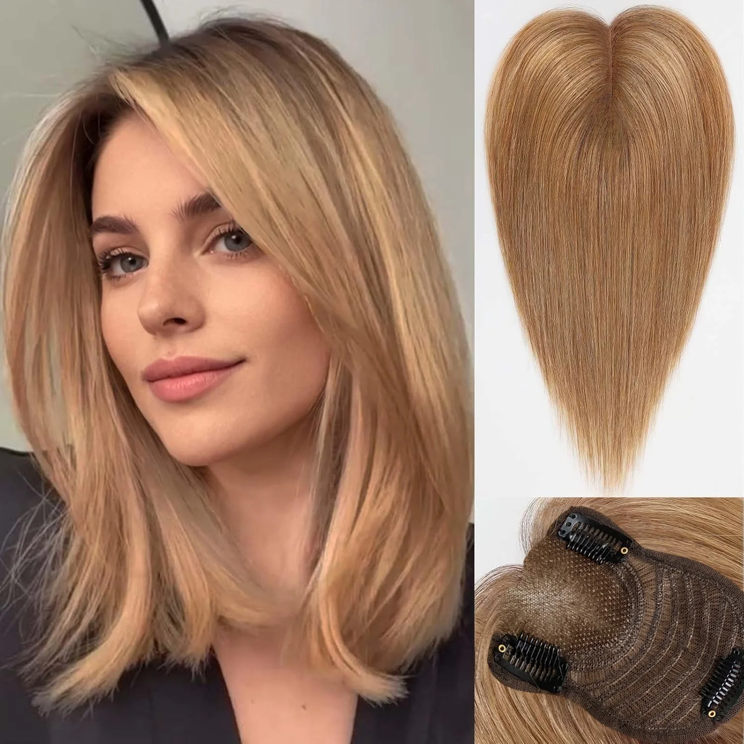 

Топперы для волос для женщин, топпер из натуральных человеческих волос 10-14 дюймов для женщин с истонченным или серым корнем, с истонченным покрытием для волос