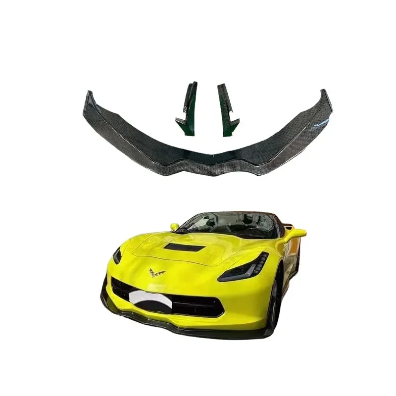 Carbon Fiber for Chevrolet Corvette C7 Front Lip Modified Bumper Front Shovel Chin W44,After actual vehicle installation test