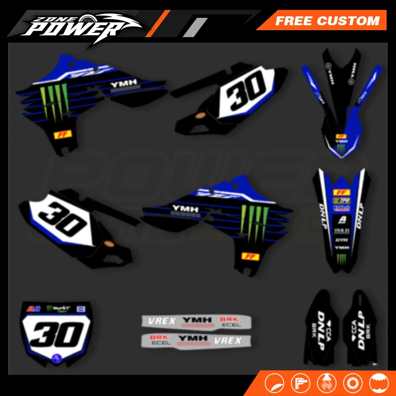 Powerzone For Yamaha YZF450 YZ 450F 2010 2011 2012 2013  Sticker Kit Customize Motocross Graphic Background Decals  13