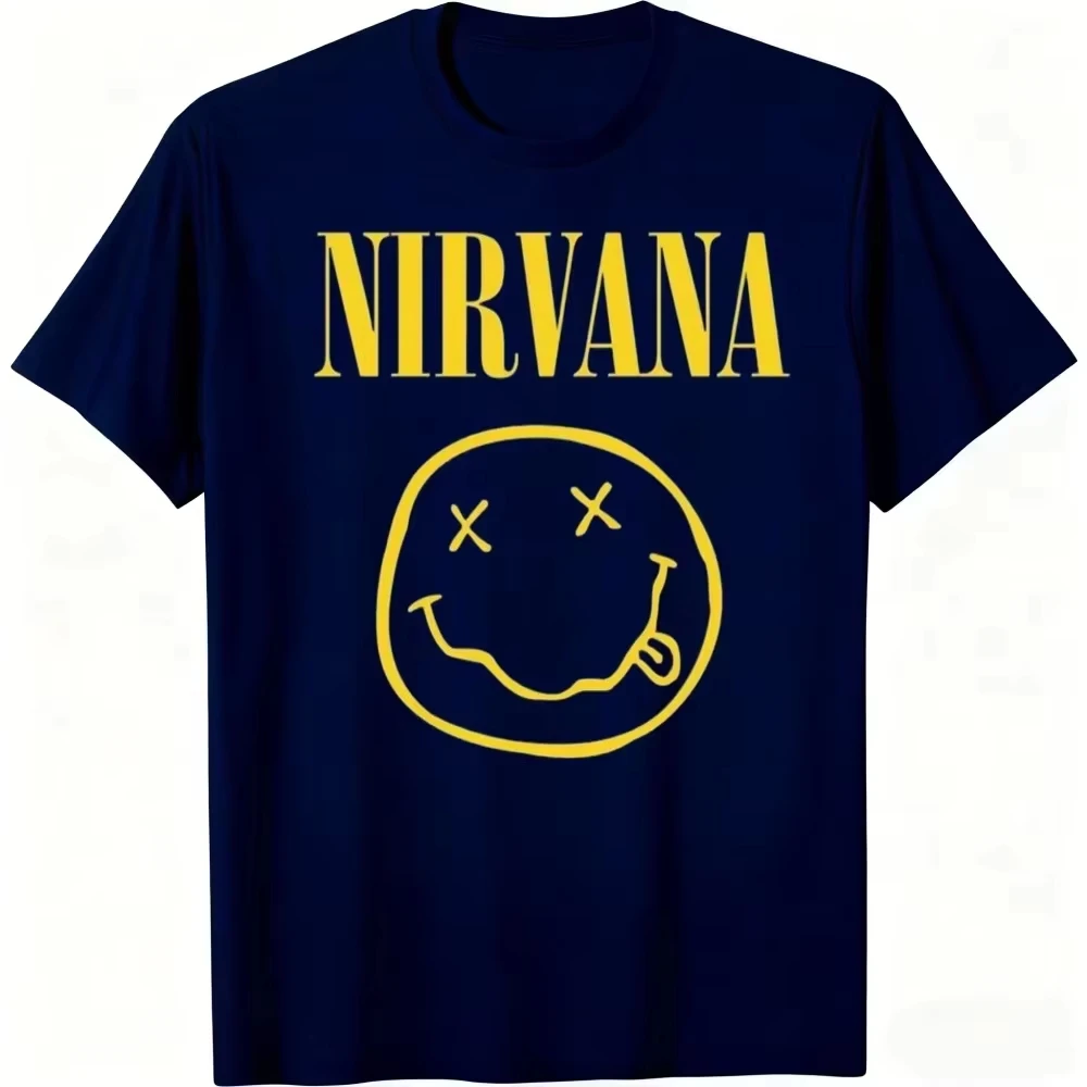 2026 Sommer-Bestseller Neues Nirvana Rockband Herren-T-Shirt im Hip-Hop-Stil, Oversized Y2K Tee für Männer und Frauen, lässig und locker geschnitten – Detail 3