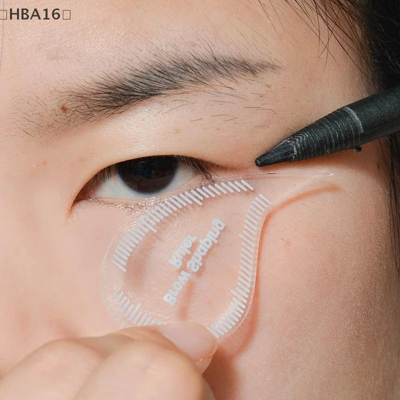 เทมเพลตแม่แบบเขียนคิ้วแบบหยดน้ำ HBA16 สำหรับการวาดคิ้วใน 1 นาที ใช้กับเครื่องมือวาดคิ้วแบบเส้นขน PMU