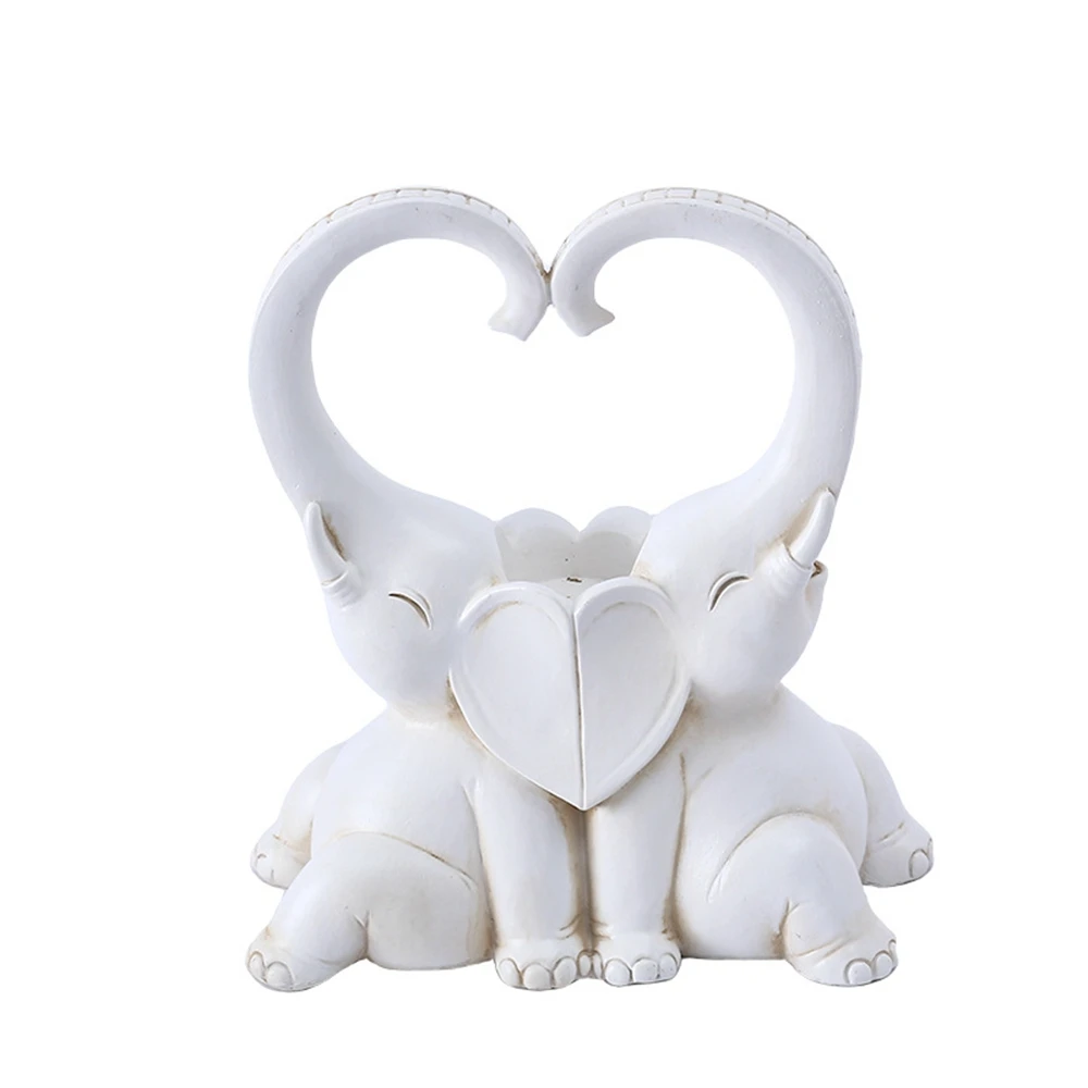 

Electronic candle holder couple elephant animal ornament home Statue Sculpture Figurine Nordic Room Home Decor Decoration Desk