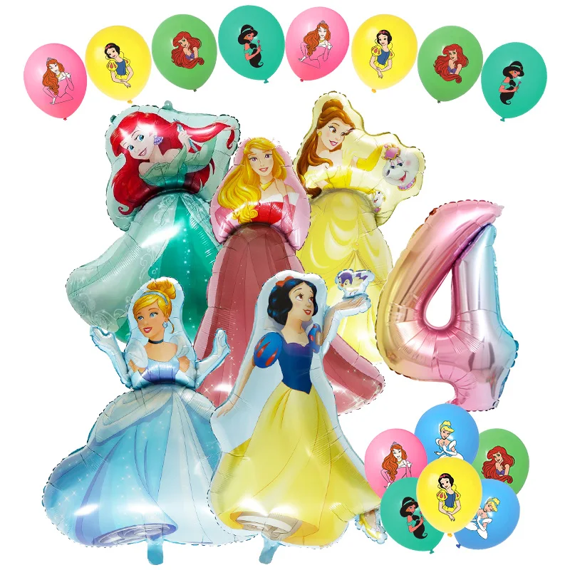 Potdemiel Prinzessinnen-Geburtstagsparty-Dekoration Hintergrund Kinder-Event-Zubehör für Geburtstagsbanner Einweg-Tischgeschirr
