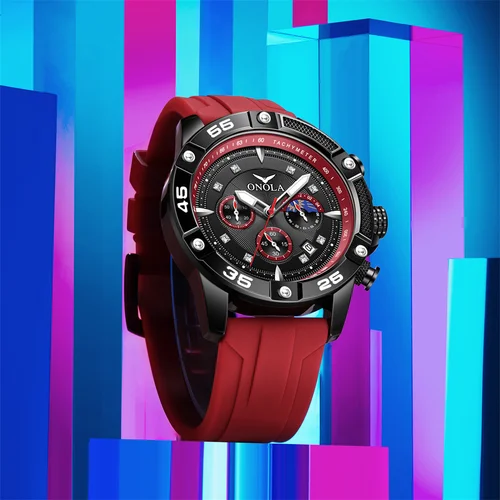 Imagen 2 del producto ONOLA, nueva moda, reloj informal para hombre, cinta fluorescente multifuncional, reloj militar de cuarzo resistente al agua, reloj para hombre de alta calidad