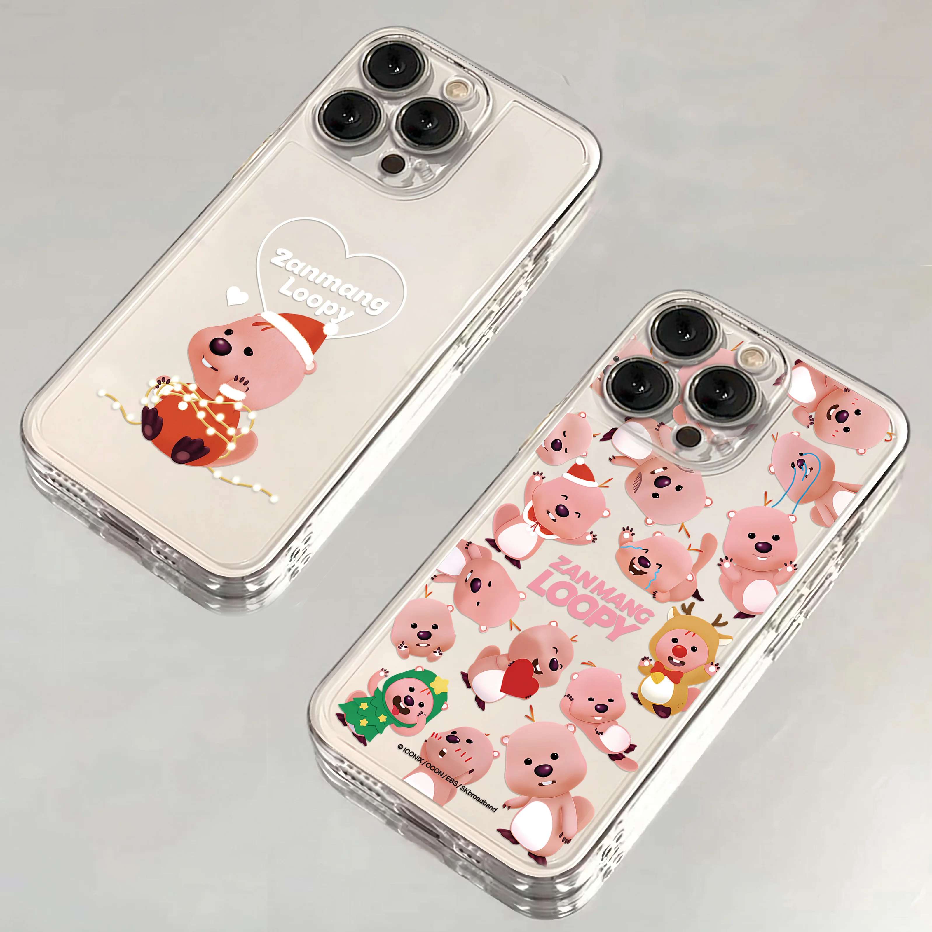 Cartoon Cute Pink Loopies Phone Case For Samsung S24 S23 S22 S21 S20  FE Note20 Note10 Plus Ultra Lite 5G Clear Soft TPU Cover