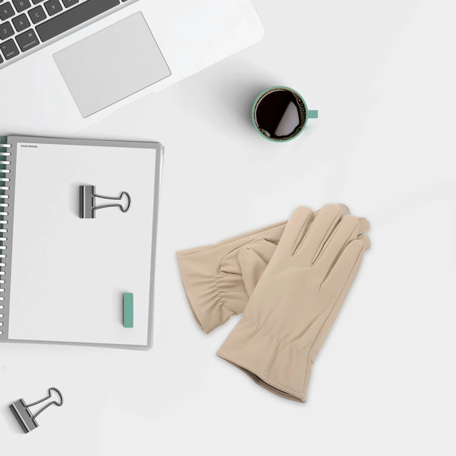 1 زوج قفازات الشتاء للنساء بولي PU مقاوم للماء لمس دافئ صوف مبطن القيادة الدراجات التنزه قفازات ركوب الخيل للطقس البارد