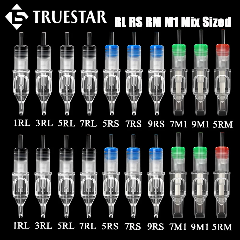 100/80/60/10/5PCS Mixed Cartridge Tattoo Needle RL RS M1 RM Mixed Sizes Permanent Tattoo Needless for Tattoo Machine Pen Supply