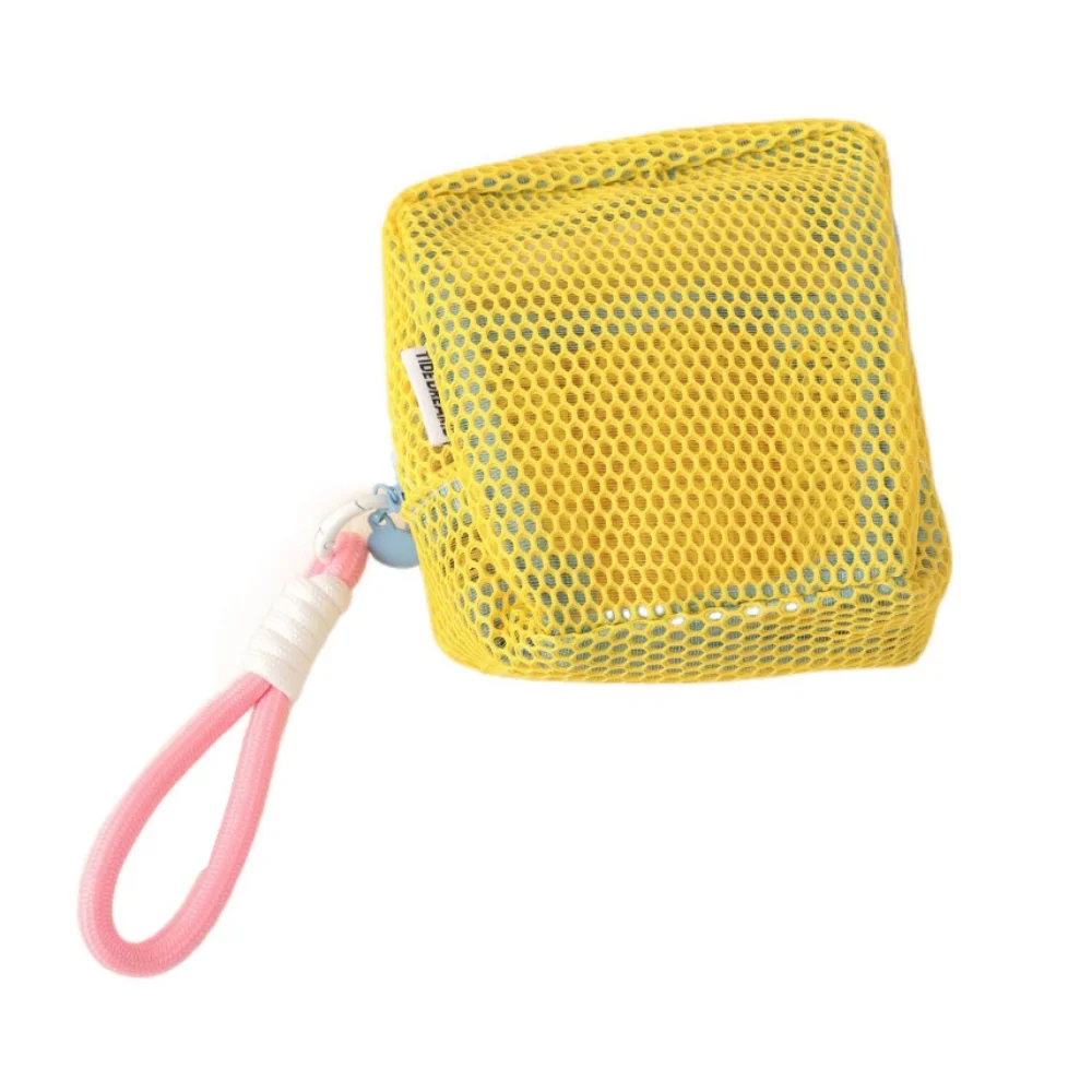 

Assorted Colors Handle Mesh Zipper Bags Lightweight Washable Square Toiletry Bag Space Saving Transparent Coin Purse Home