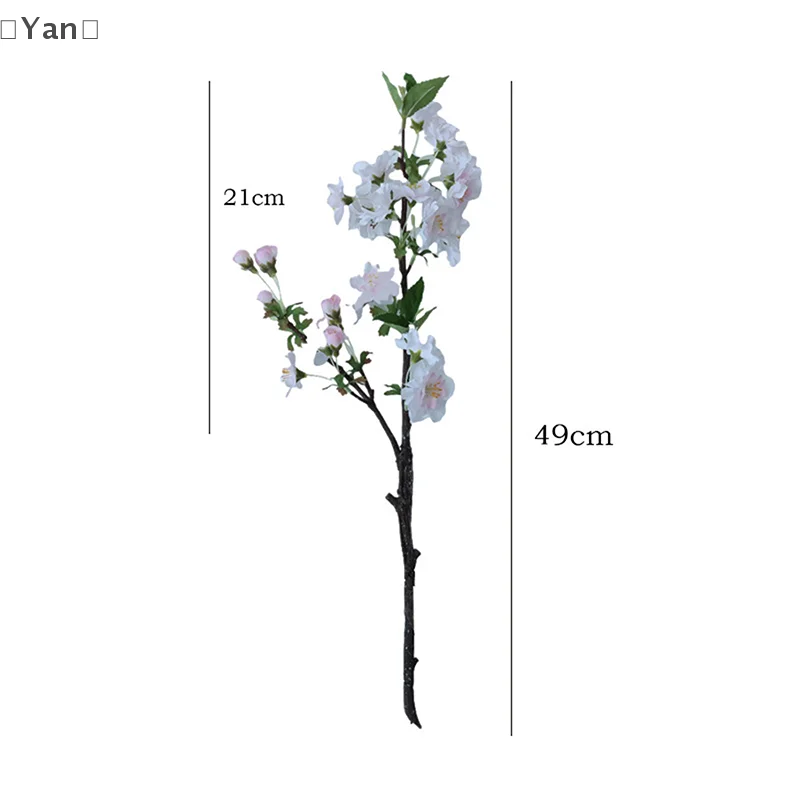 リアルタッチ人工桜の枝手作り柔軟なシミュレーション桜の枝 DIY 造花クリスマス装飾