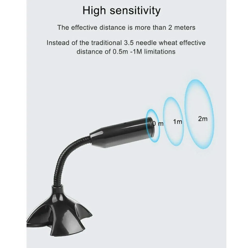 New Mini Desktop USB Microphone Adjustable Studio Speech Gaming Streaming Stand Microphone PC Laptop Computer Notebook