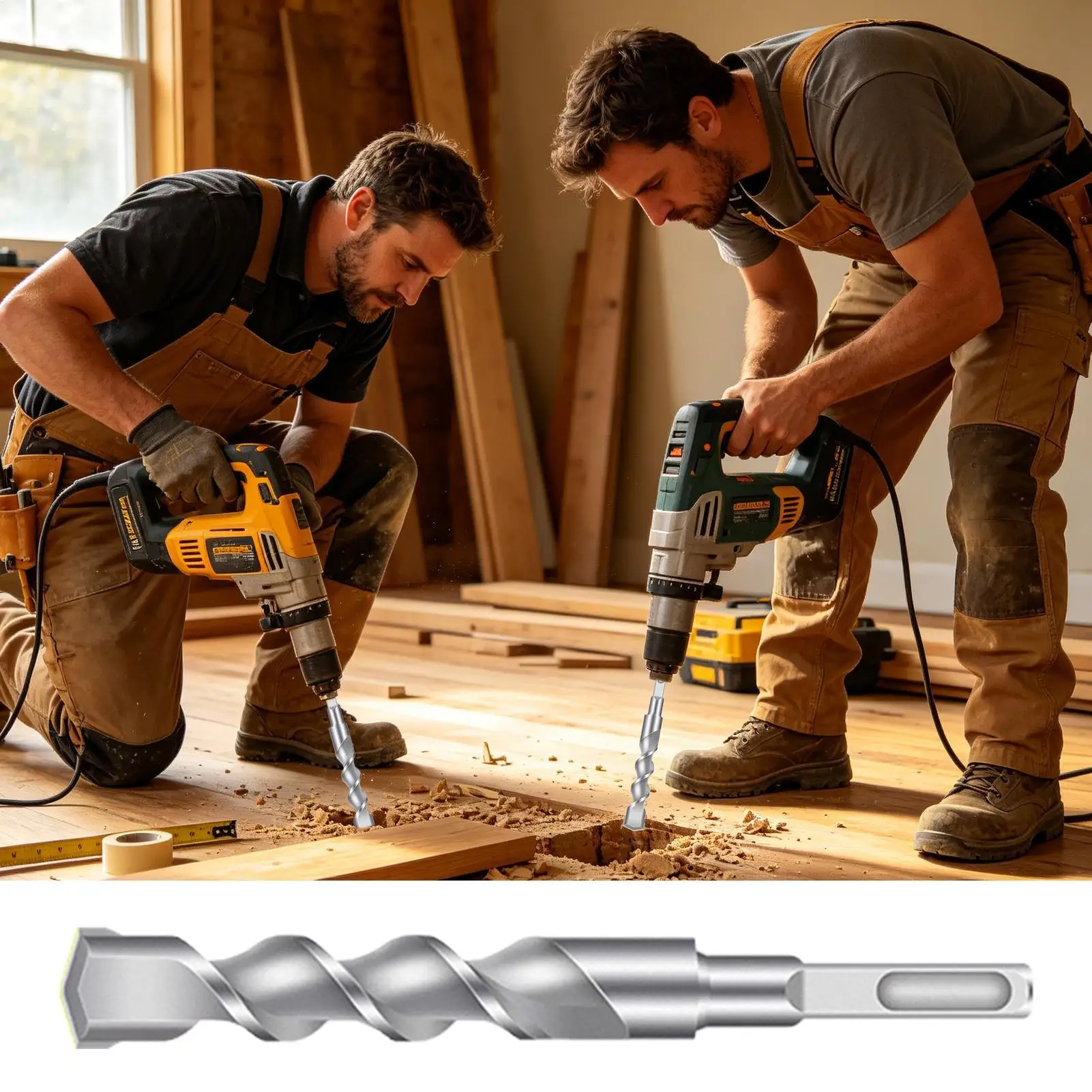 Hammer Drill Bits Universal Carbide Shock Resistant Construction Drill Bits For Brick Stone Ceramic Pots Masonry Construction