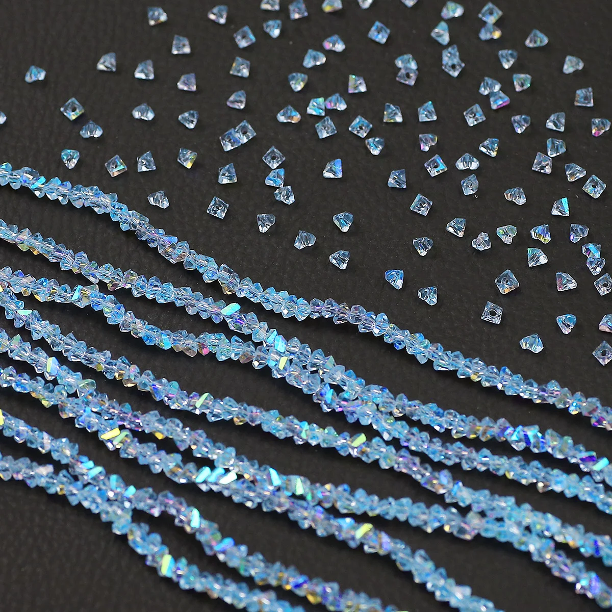 

3mm High Shine Triangle Crystal Beads Translucent Glass Spacer Loose Beads For Jewelry Making Bracelet DIY Earrings Accessories