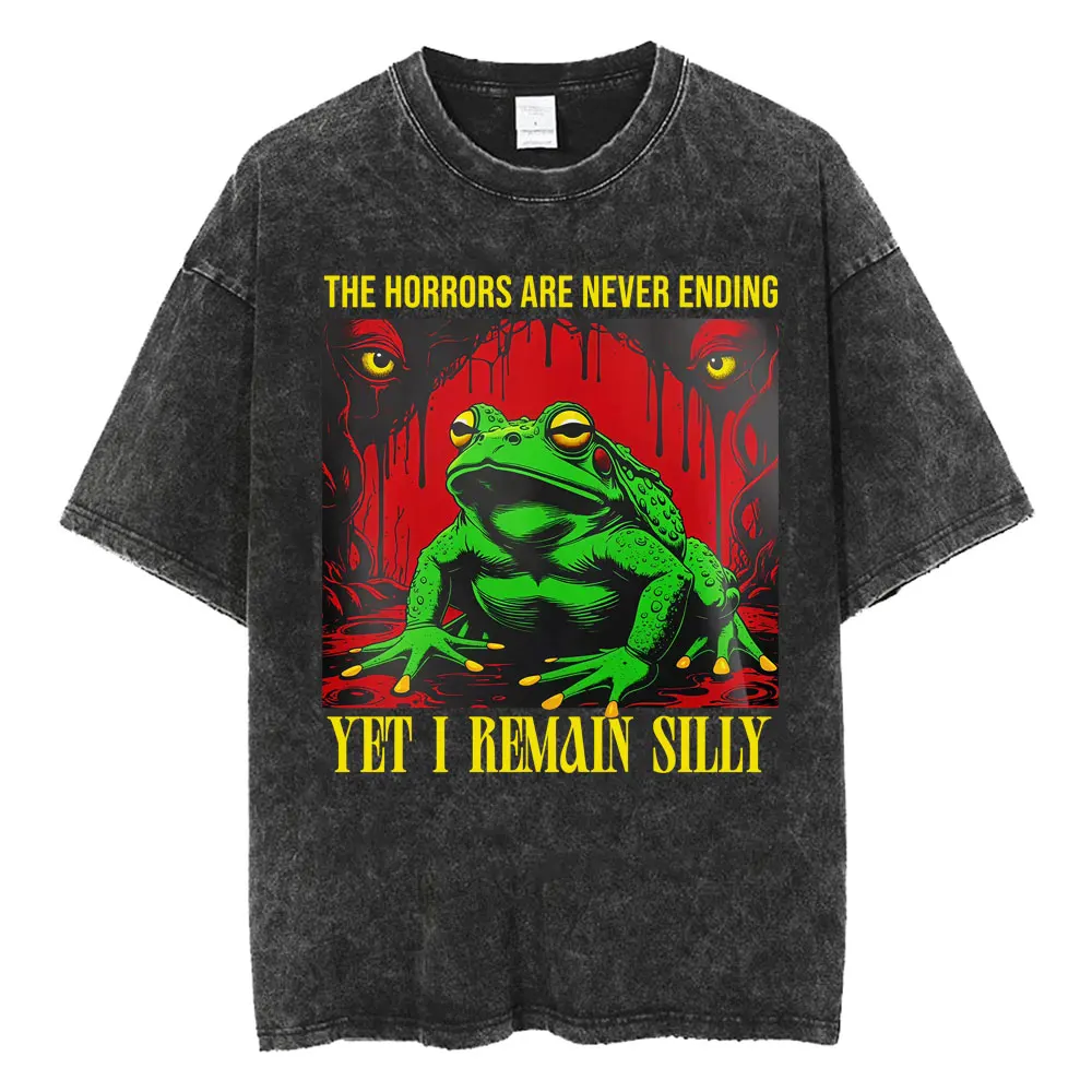 For The Knowledge I Offer My Sanity Vintage Washed T-shirts Funny Japanese Capybara T Shirt Men Women Cotton Casual Cozy T-shirt