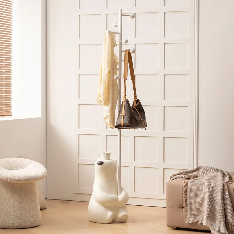 Creative bear coat rack light luxury entrance multi-functional hanger children's bedroom floor clothe