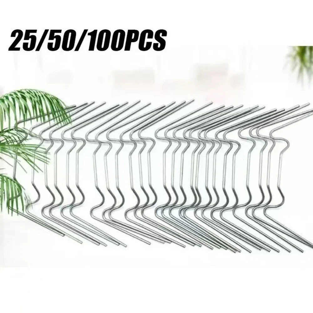 25 Stainless Steel W Style Clips Greenhouse Glass Glazing Hardware Windproof Garden Panel Fixing Clamps Protective