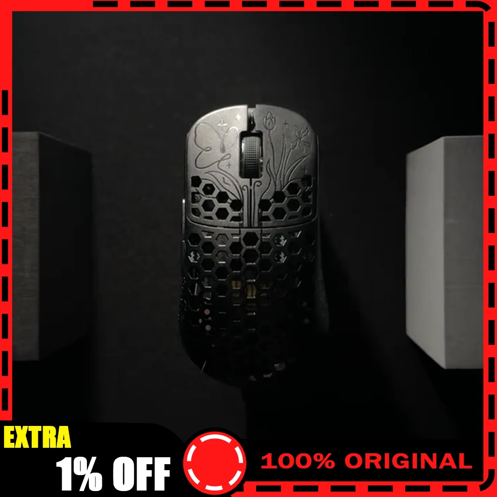 

Мышь из углеродного волокна Unius Black Lotus, двухрежимная беспроводная мышь Paw3950, 8000 Гц, легкие полые игровые мыши, аксессуары для ПК