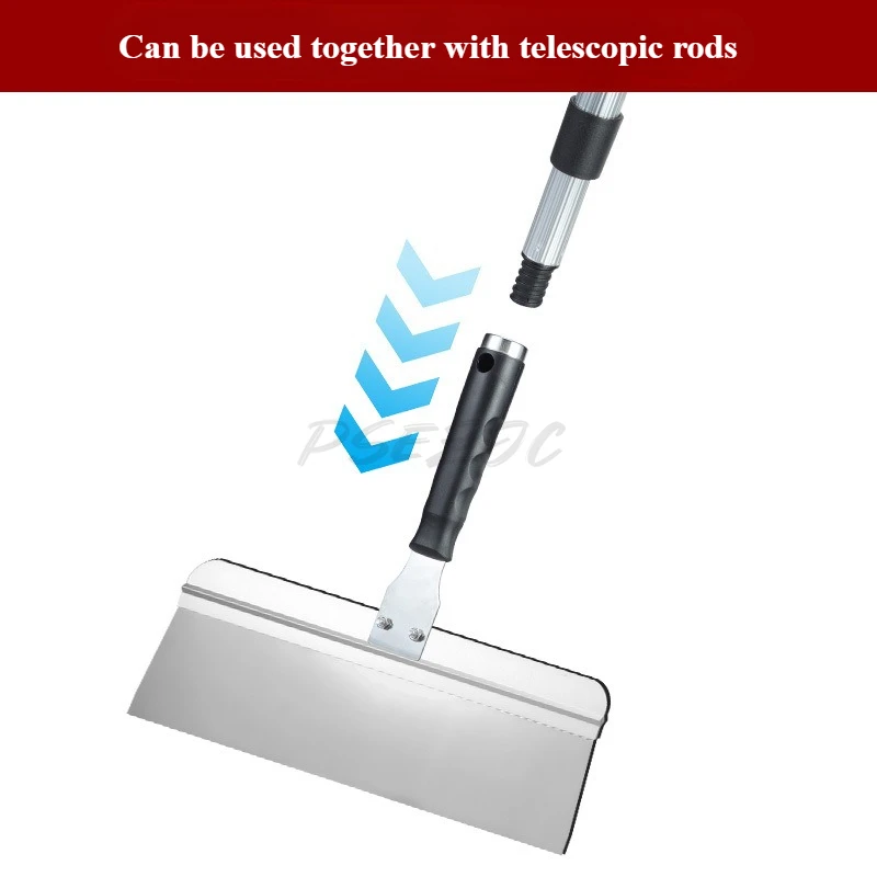 Standing Push Blade with Interchangeable Head and Adjustable Telescopic Rod Floor Scraper Cement Self Leveling Scraper