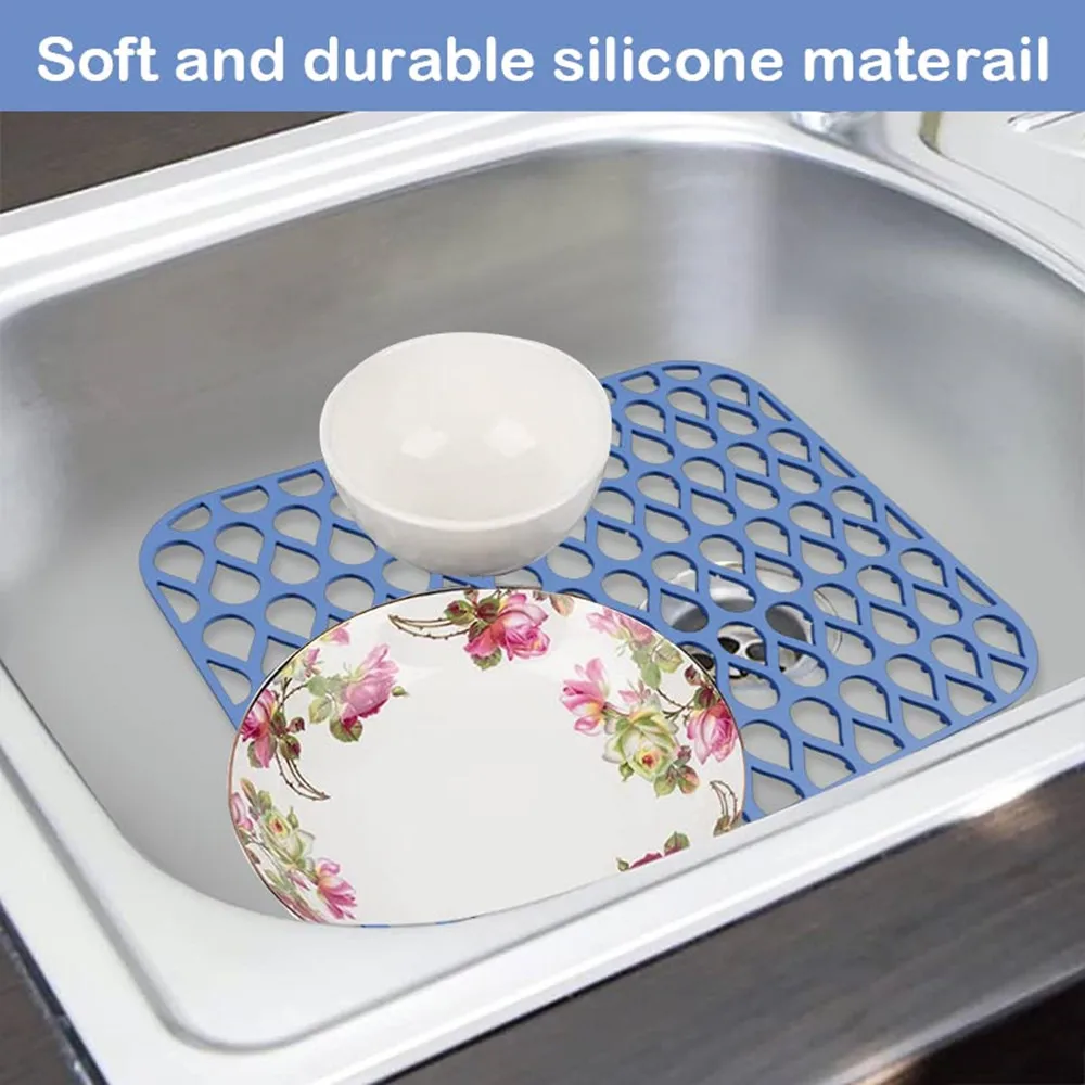 Silicone Sink Mat Drain Mat Kitchen Sink Mat Multifunctional Wash Basin Mat Water Filter Mat