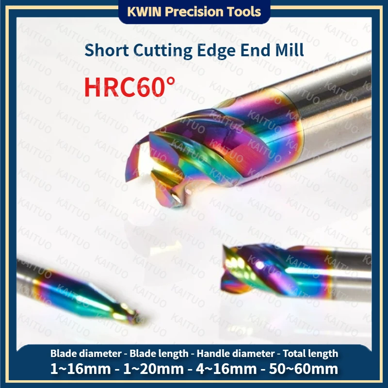 Carbide Short Cutting Edge End Mill Tungsten Steel 3F Short Blade Flat End Milling Cutter Dynamic and Efficient Rough Machining