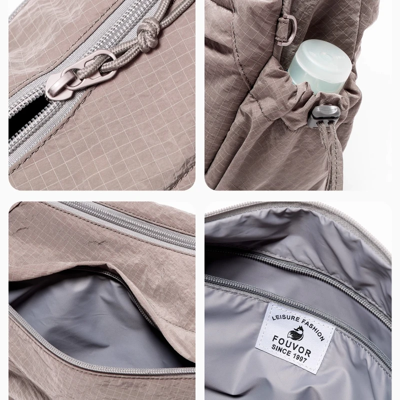 FOUVOR Women Large Capacity Crossbody Bag 2026 Trend Canvas Lightweight Versatile Casual Commute Sports Shoulder Bags 3059-09