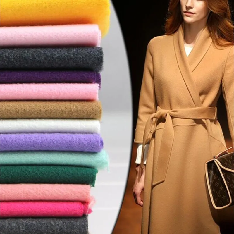 Tessuto di lana Cashmere addensato autunno e inverno abbigliamento cappotto gonna a doppia faccia simile alla lana