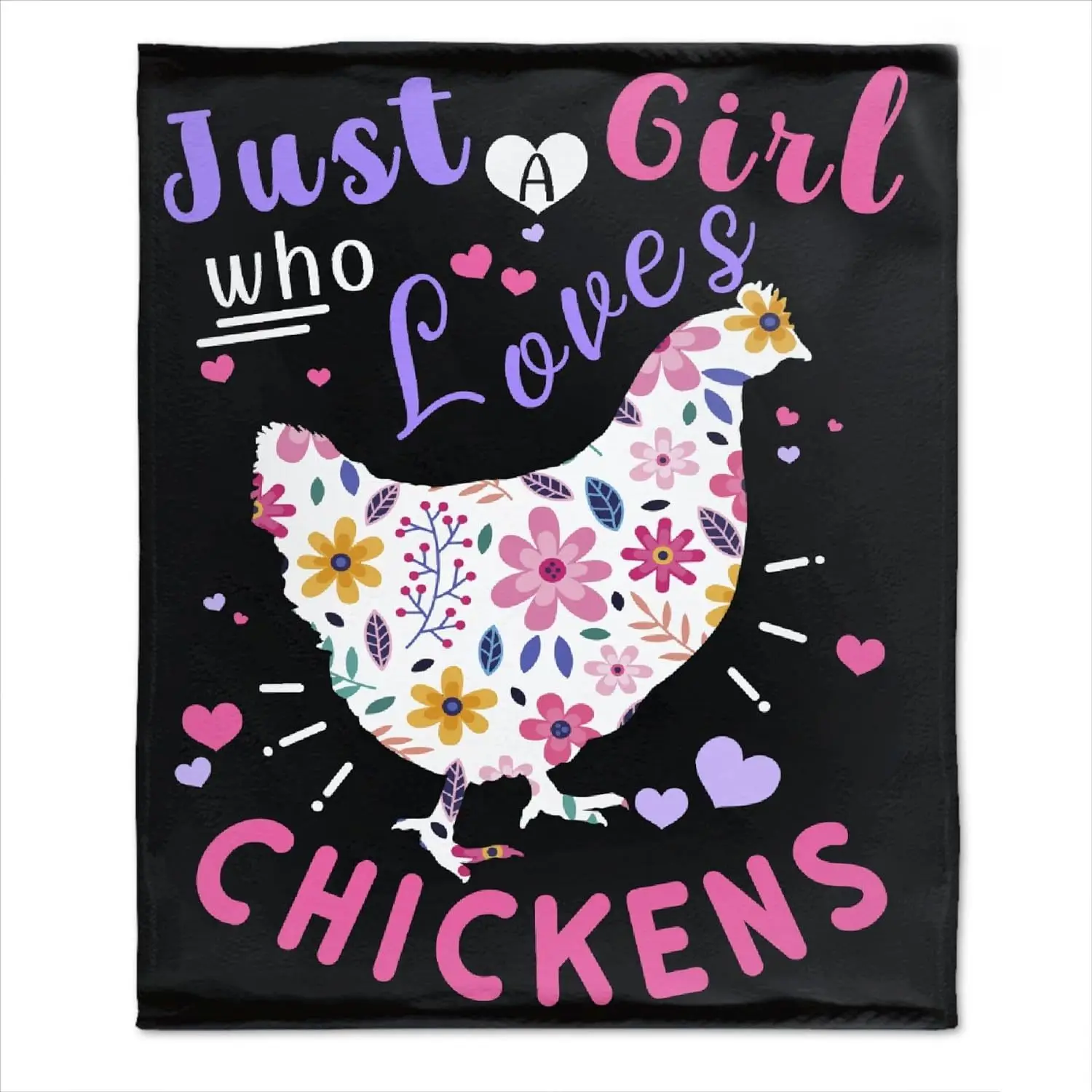 Chicken blanket gift, just a girl who likes chicken blanket, lightweight flange face blanket, chicken gift for boys and girls