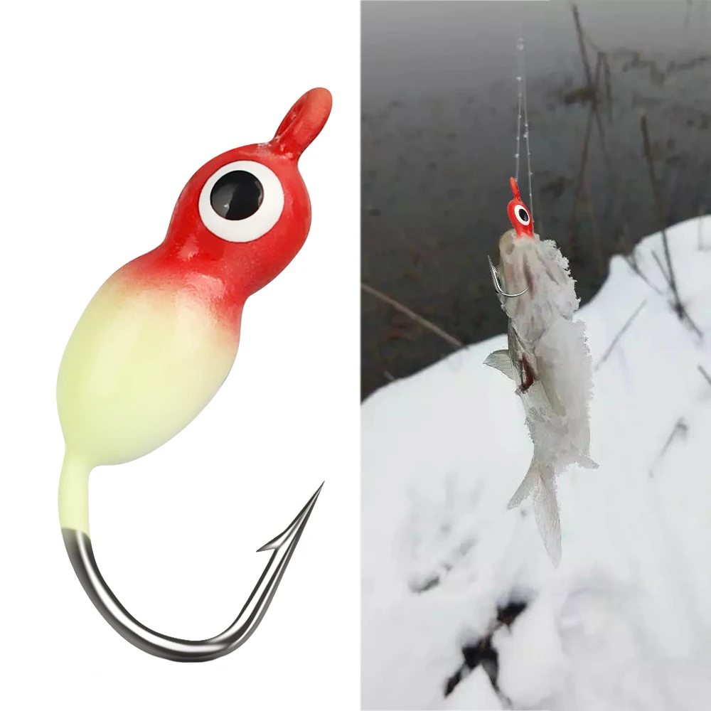 DNDYUJU Mini señuelo de hielo jig cabeza plomo anzuelo púas - imagen 3