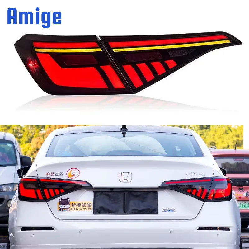 

Car LED Taillight Tail Light For Honda Civic Sedan 2022 2023 Rear Running Lamp Brake Light Reverse Dynamic Turn Signal Indicator
