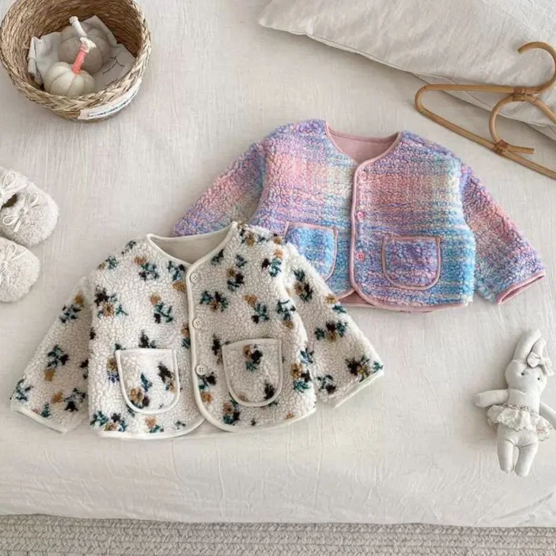 

Детское шерстяное пальто для маленьких девочек, утепленная жаккардовая куртка с героями мультфильмов для маленьких девочек, зимняя куртка с круглым вырезом, парки для маленьких девочек, пальто