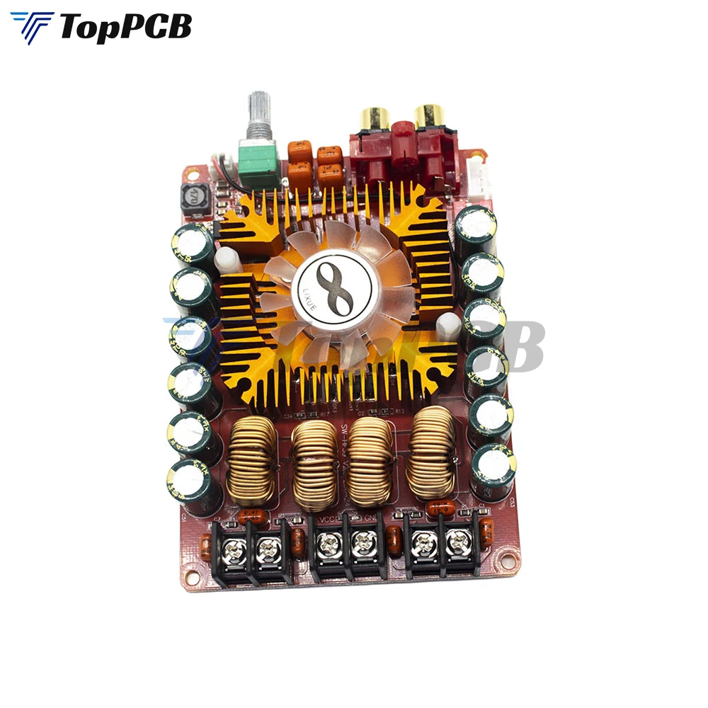 160W+160W TDA7498E Digital Power Amplifier Board Support BTL Mode with RCA Heatsink for Car Speaker Subwoofer Home Theater