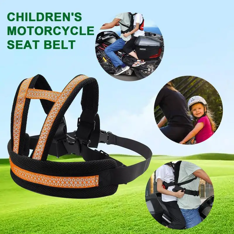 Kids Safety Vest Children Motorcycle Safety Harness Kids Bicycle Seat Strap Breathable Reflective E-Bike Back Seat Belt