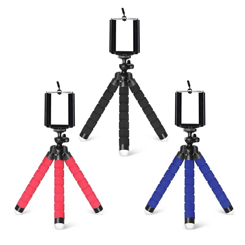 

Mini Flexible Octopus Sponge Tripod with Holder for Xiaomi Huawei Samsung Iphone Mobile Phones Tripod with Remote for Phones