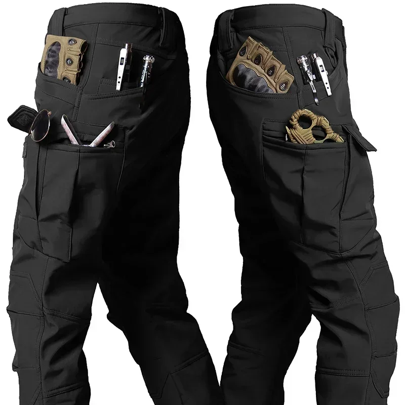 Sharkskin Tactical Winter Set da caccia da uomo Outdoor antivento tuta impermeabile Multi-tasca Soft Shell giacche con cappuccio pantaloni da lavoro