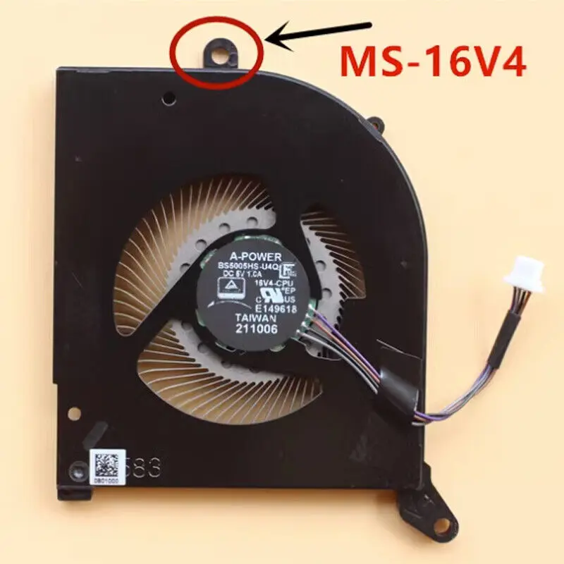 For MSI GS66 Stealth 11UG Creator 15 A11UE Fan MS-16V4