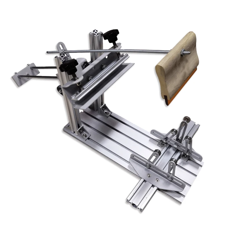 Desktop single color screen printing machine for cylindrical and conical objects