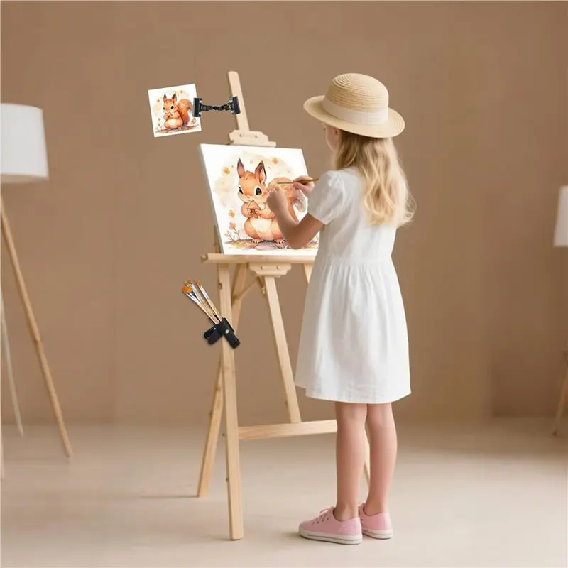 efficient-4x-easel-brush-clip-with-twistable-copy-holder-clippaintbrush-holder-adjustable-foldable-paper-copy-clips