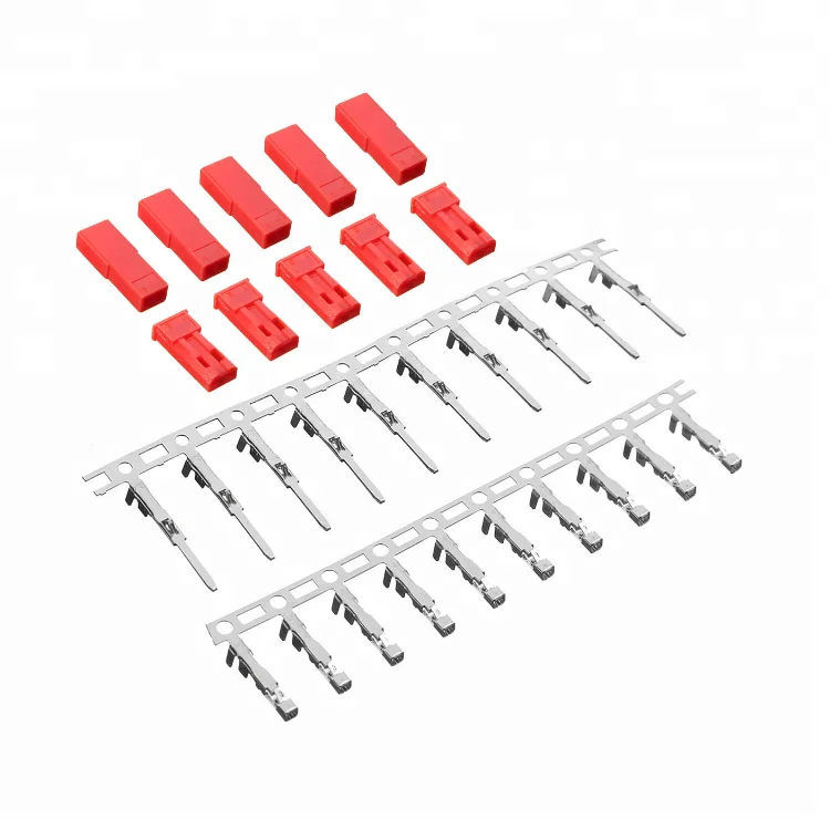 50PCS JST Red Plug Connector 2 Pin 2.54mm Male Female Housing Crimp Terminal For RC Lipo Battery JST SYP 2P For RC Boat Parts
