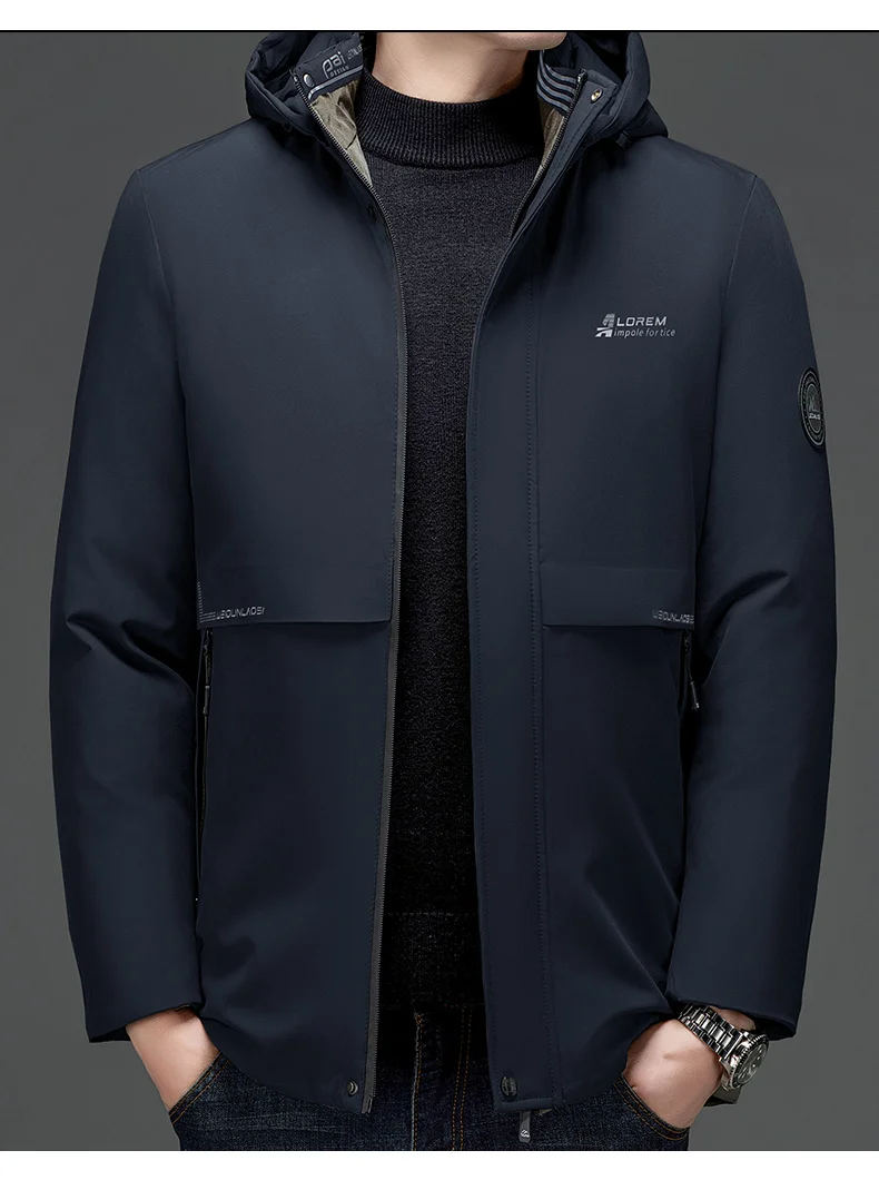 2024 nuova giacca invernale da uomo Business Fashion addensato grafene Warm Parka maschile Casual antivento staccabile cappotto di cotone con cappuccio